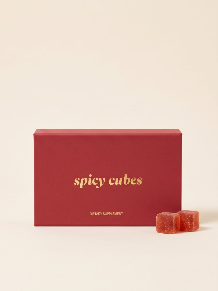 The authentic Spicy Cubes rigid red box